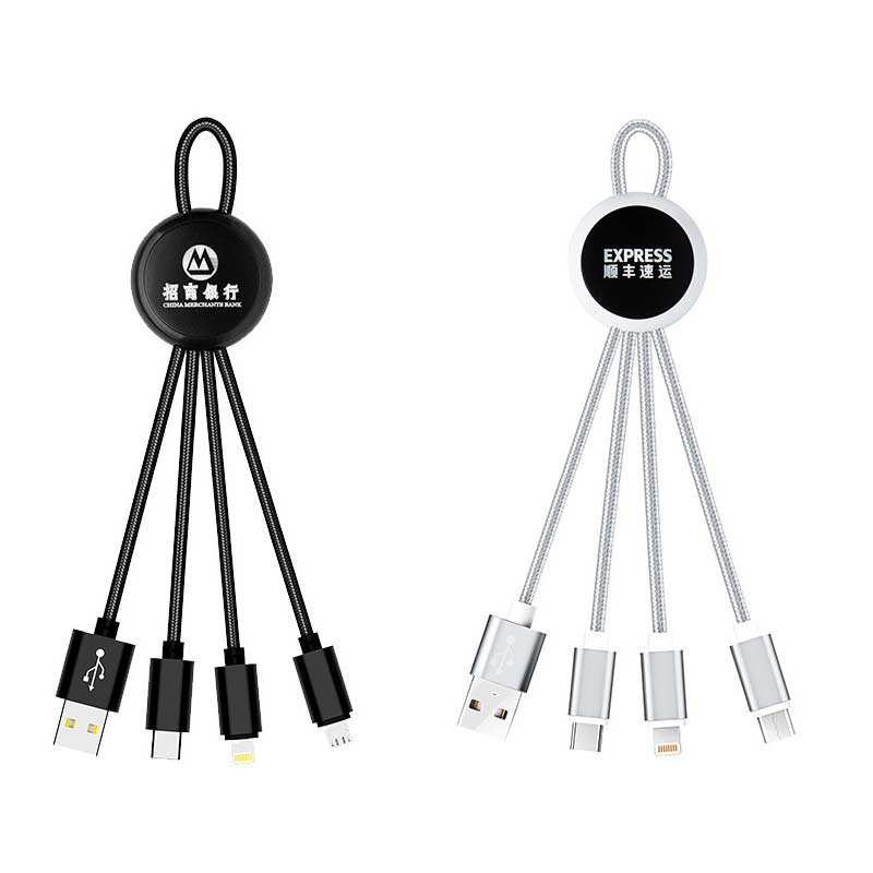 light up logo USB cable/3 in 1 USB cable